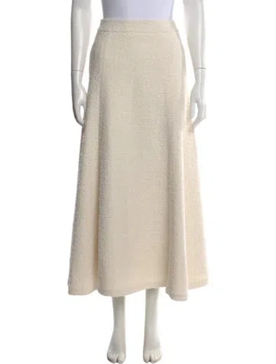Pre-owned Anna Quan Tweed Pattern Long Skirt In Neutral