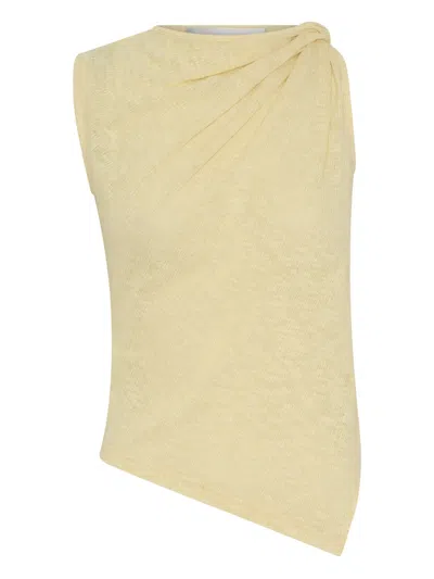 Anna Quan Twisted Poppy Top In Yellow