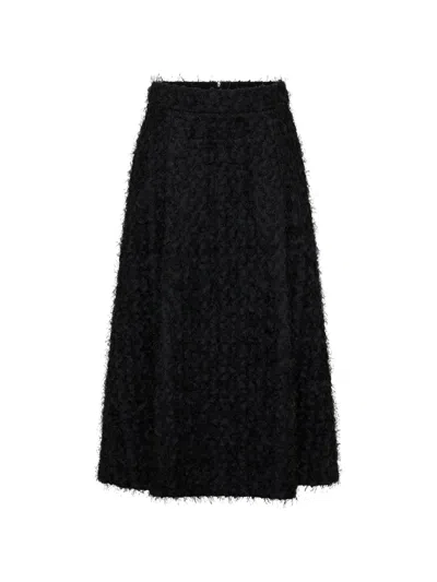 Anna Quan Vanta Textured Flared Skirt In Black