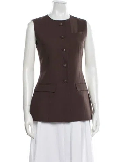 Pre-owned Anna Quan Vest In Brown