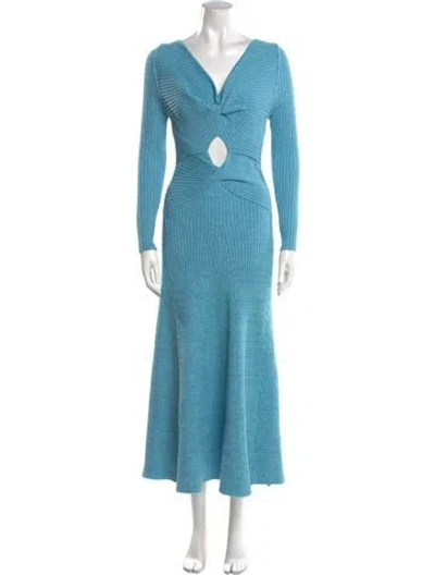 Pre-owned Anna Quan V-neck Long Dress In Multi