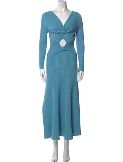Pre-owned Anna Quan V-neck Long Dress In Multi