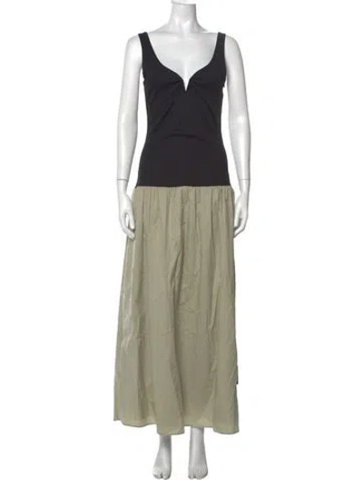 Pre-owned Anna Quan V-neck Long Dress W/ Tags In Multi