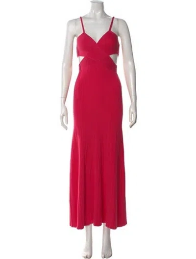 Pre-owned Anna Quan V-neck Long Dress W/ Tags In Pink