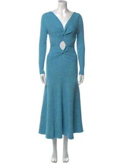 Pre-owned Anna Quan V-neck Midi Length Dress In Multi