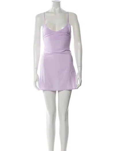 Pre-owned Anna Quan V-neck Mini Dress In Purple