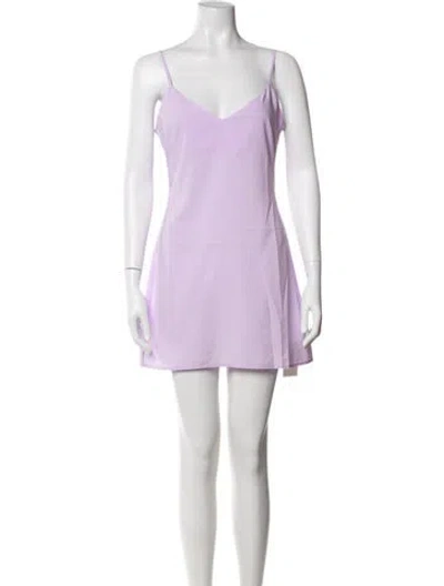Pre-owned Anna Quan V-neck Mini Dress In Purple