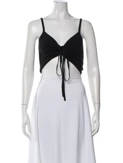 Pre-owned Anna Quan V-neck Sleeveless Crop Top In Neutral