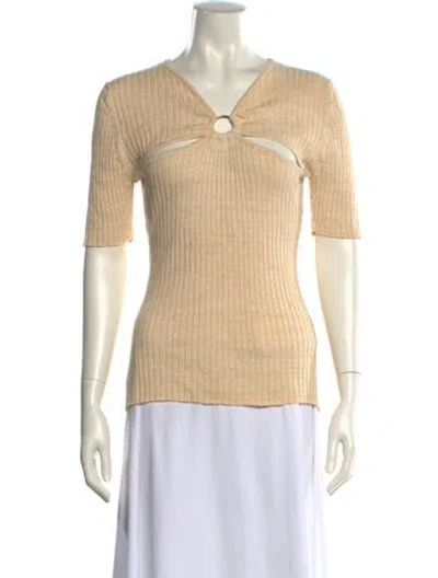Pre-owned Anna Quan V-neck Sweater In Neutral