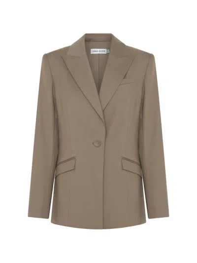 Anna Quan Willow Peak-lapels Blazer In Brown