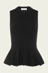 Anna Quan Peplum Hemline Ribbed Top