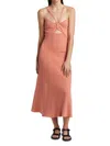 Anna Quan Galina Cut-out Rib-knit Midi Dress In Pink