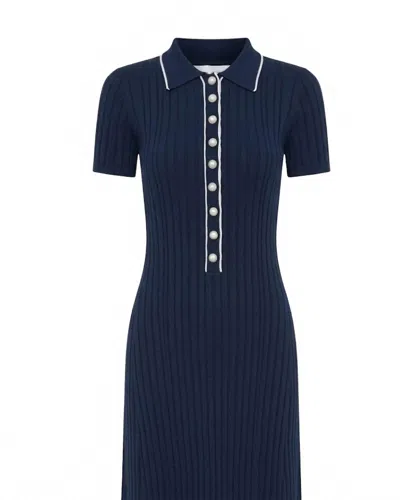 Anna Quan Women's Penelope Midi Dress In Sailor W/silence Trim In Blue