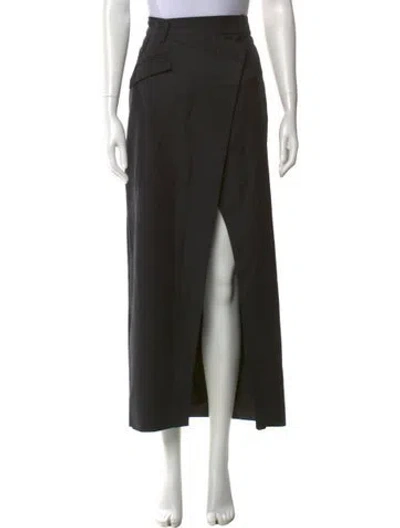Pre-owned Anna Quan Wool Long Skirt In Black