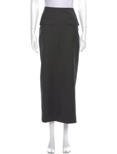 Pre-owned Anna Quan Wool Midi Length Skirt In Gray