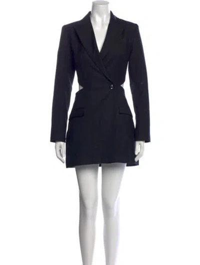 Pre-owned Anna Quan Wool Mini Dress In Black