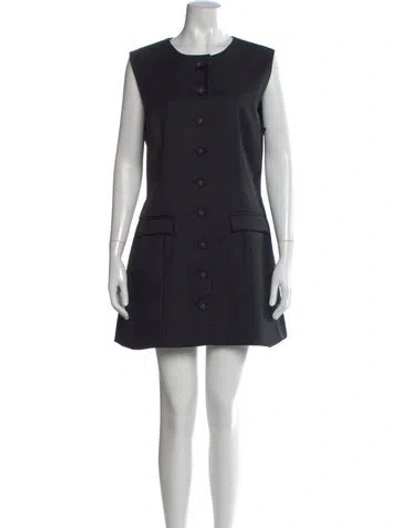 Pre-owned Anna Quan Wool Mini Dress In Black