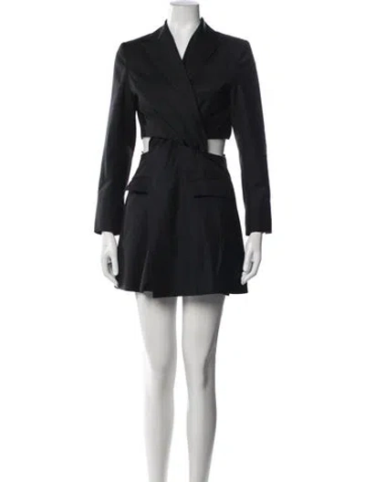 Pre-owned Anna Quan Wool Mini Dress In Black