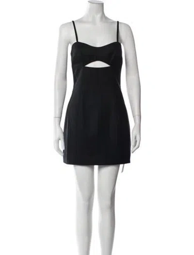Pre-owned Anna Quan Wool Mini Dress In Black