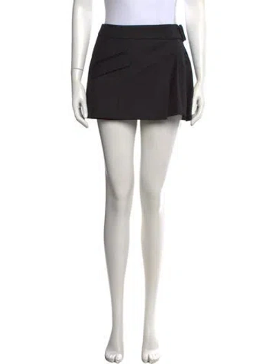 Pre-owned Anna Quan Wool Mini Skirt In Black