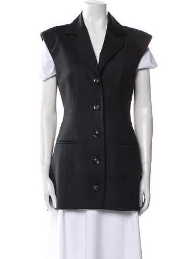 Pre-owned Anna Quan Wool Vest In Black