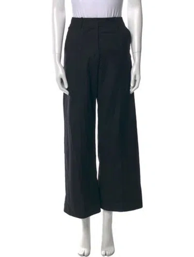Pre-owned Anna Quan Wool Wide Leg Pants In Black