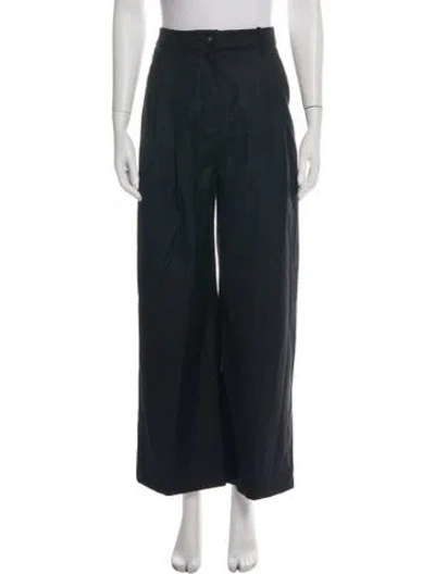 Pre-owned Anna Quan Wool Wide Leg Pants In Black