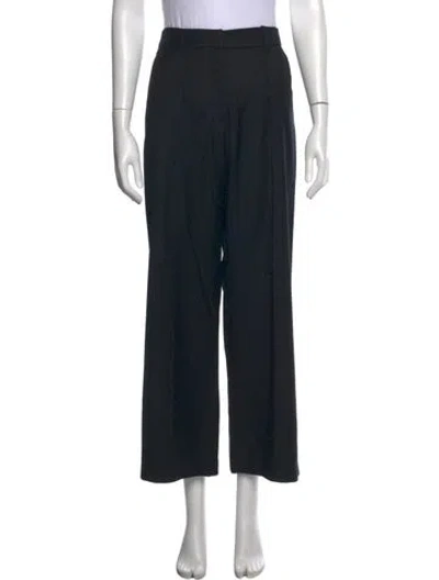Pre-owned Anna Quan Wool Wide Leg Pants In Black