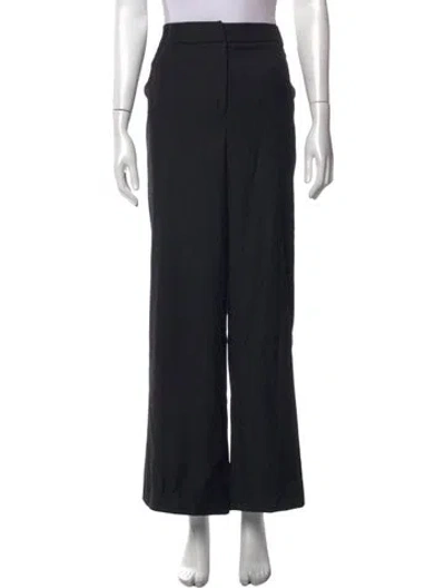 Pre-owned Anna Quan Wool Wide Leg Pants In Black
