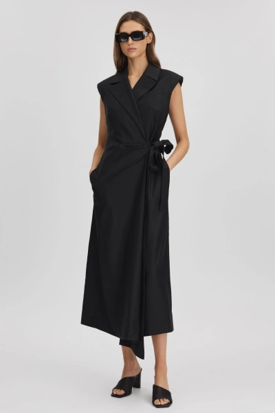 Anna Quan Wrap Front Maxi Dress In Black