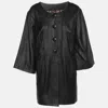 Anna Scholz Black Leather Jacket Xl In Black