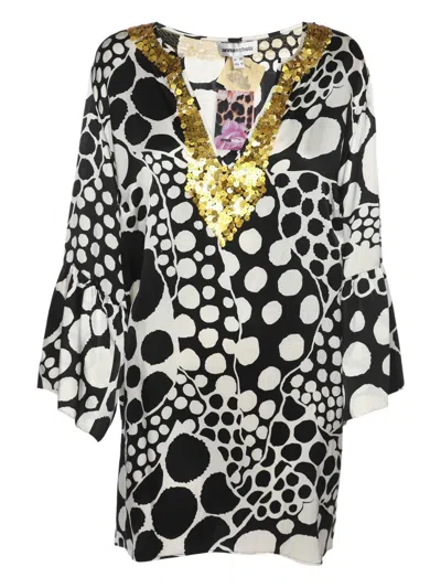 Pre-owned Anna Scholz Sequin-detail V-neck Blouse In Black