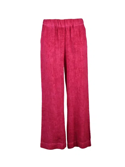 Anna Seravalli Fuchsia Linen Trackpants In Pink