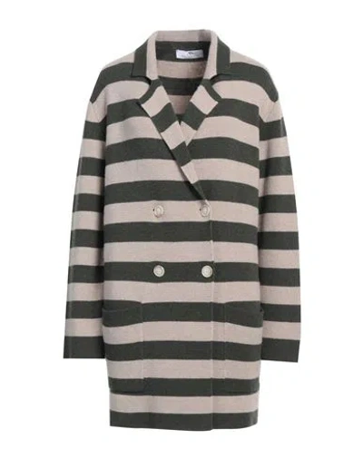 Anna Seravalli Woman Cardigan Military Green Size 8 Merino Wool, Viscose, Polyamide, Cashmere
