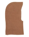 Anna Seravalli Woman Hat Camel Size Onesize Merino Wool, Viscose, Polyamide, Cashmere In Sand