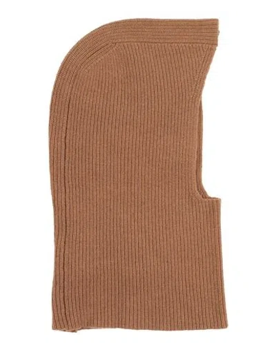 Anna Seravalli Woman Hat Camel Size Onesize Merino Wool, Viscose, Polyamide, Cashmere In Sand