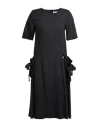 Anna Seravalli Woman Midi Dress Black Size 2 Linen