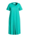 Anna Seravalli Woman Midi Dress Emerald Green Size 10 Cotton, Polyamide, Elastane In Green