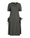 Anna Seravalli Woman Midi Dress Military Green Size 2 Linen In Green