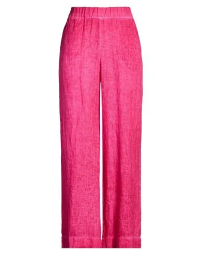 Anna Seravalli Woman Pants Fuchsia Size 6 Linen In Pink