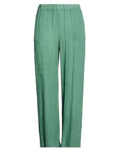 Anna Seravalli Woman Pants Green Size 10 Linen