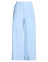 Anna Seravalli Woman Pants Light Blue Size 10 Cotton, Polyamide, Elastane In Blue