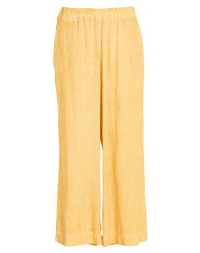 Anna Seravalli Woman Pants Marigold Size 10 Linen In Yellow