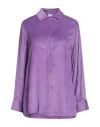 Anna Seravalli Woman Shirt Mauve Size 8 Viscose