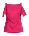 Anna Seravalli Woman Top Magenta Size 10 Cotton, Polyamide, Elastane In Pink