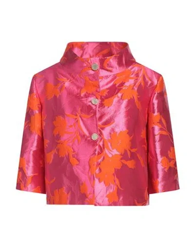 Anna Sirico Couture Woman Jacket Fuchsia Size 10 Polyester, Polyamide In Pink