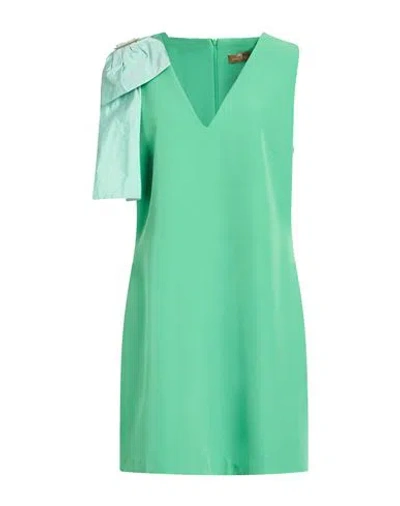 Anna Sirico Couture Woman Mini Dress Green Size 14 Polyester, Elastane