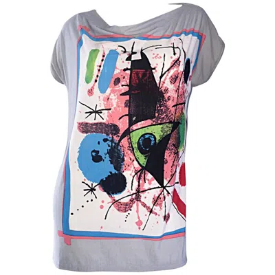 Pre-owned Anna Sui 1990s Vintage  ' Cubism ' Modernist Cotton Tunic Top Or 90s Mini Dress In Gray