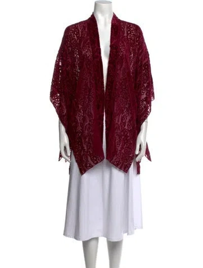 Pre-owned Anna Sui 2010's Floral Print Sweater In Burgundy