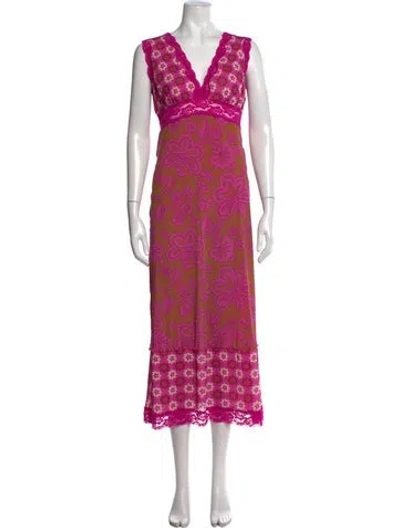 Pre-owned Anna Sui 2022 Midi Length Dress In Pink
